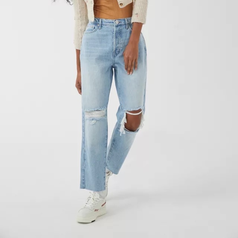 BDG high waisted slim straight ripped jeans